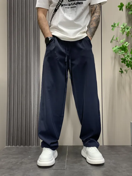 2025春夏季新款男士宽松直筒休闲裤美式时尚百搭炸街裤阔腿长裤子