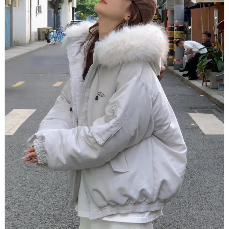 棉服女款冬季外套2025新款学生小个子宽松加厚保暖派克服棉衣棉袄