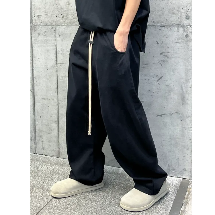 【citywalk 松弛感神裤】抽绳阔腿梭织裤男 垂坠高级感慵懒休闲长裤