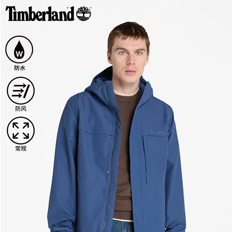 Timberland添柏岚官方男装冲锋衣外套秋季户外防水防风夹克|A695W