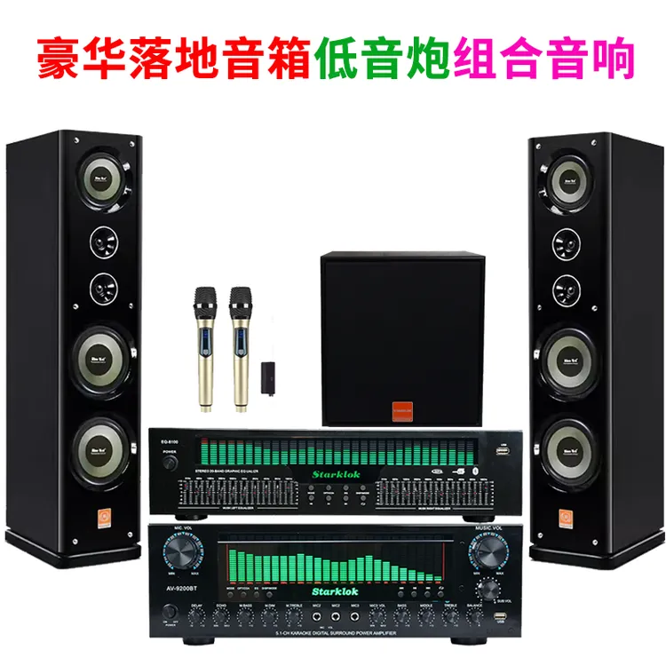 豪华12管大功率家庭影院功放机专业EQ均衡器无损蓝牙K歌音响套装