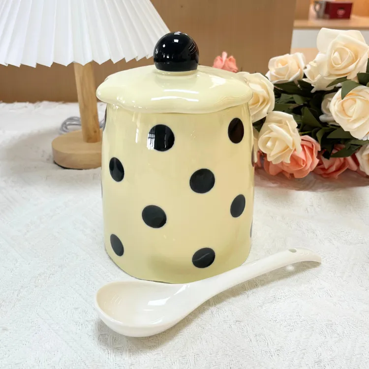 【小金土豆家专属】1.4L高颜值猪油罐家用陶瓷高温油罐带勺食品级罐