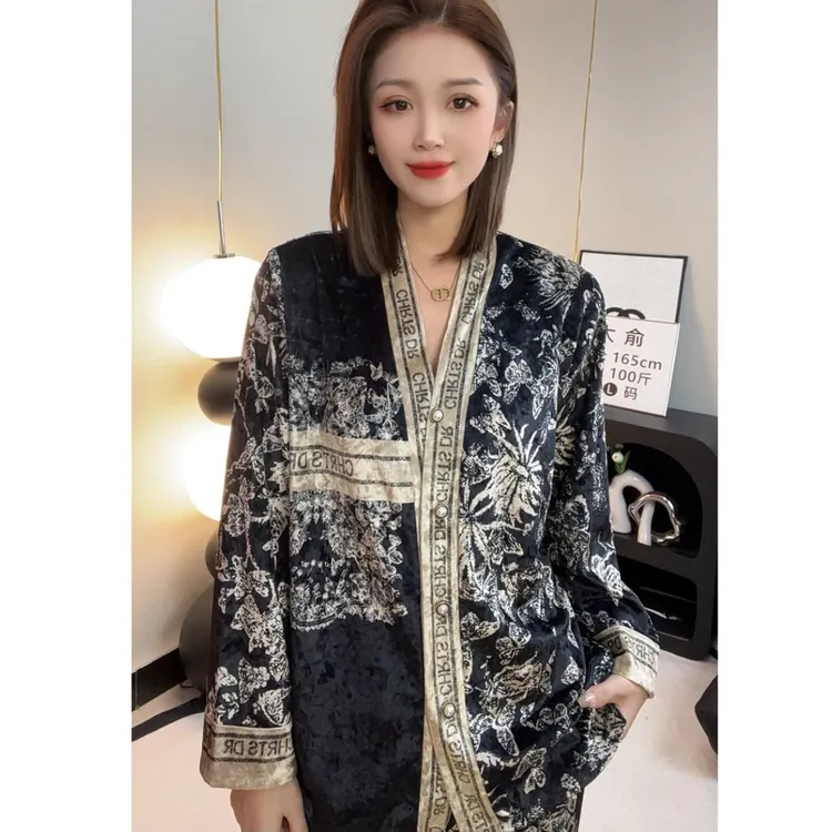 DAVINCIART达芬奇密码黑金蝴蝶新款金砖绒高档睡衣保暖舒适家居服