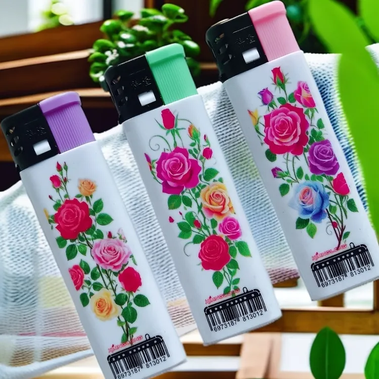 玫瑰花爆款防风直冲打火机防爆火机耐用新款家用新颖潮流打火机