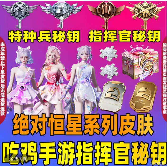 和平精英充值绝对恒星战场密钥指挥官密钥突击密钥特种兵密钥侦