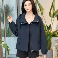 2025秋季新款洋气百搭时尚休闲减龄短款连帽宽松派克服女款外套