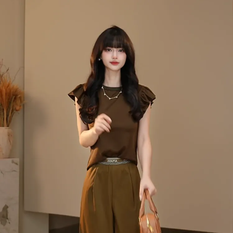 AMASS/阿玛施25夏季新款百搭短袖上衣时尚气质休闲风T恤女530047