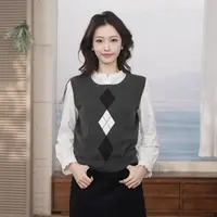 【流光风穿搭】茵曼25秋季时尚撞色针织背心休闲百搭外穿毛衣