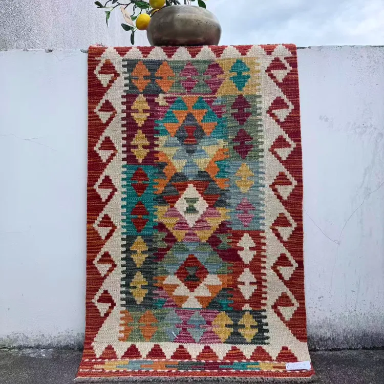 阿富汗小块KILIM基里姆卧室羊毛地毯复古民宿手工编织复古民宿