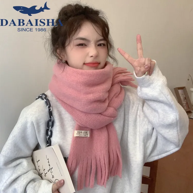 大白鲨围巾女2025新款冬季秋冬韩系氛围感高级感软糯百搭女士围脖
