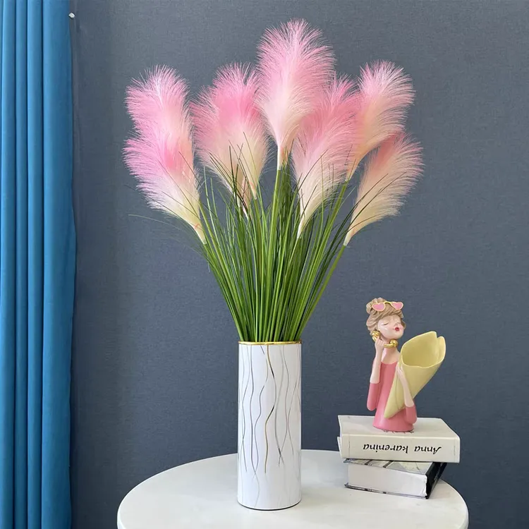 仿真网红粉色芦苇花仿真花桌面电视柜拍摄卧室装饰假花婚庆