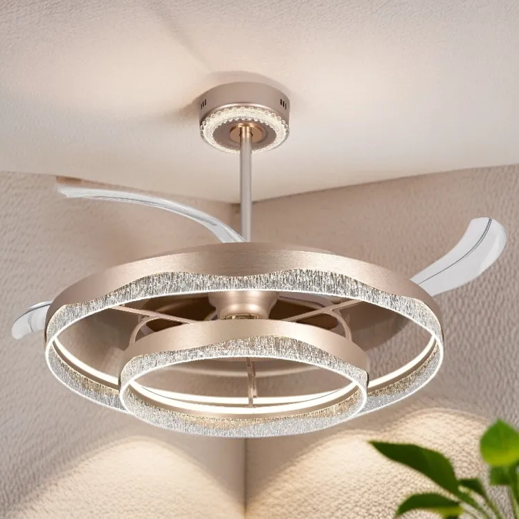 专利款8叶隐形大风扇灯630夏季家装餐厅高端智能变频护眼灯8868#