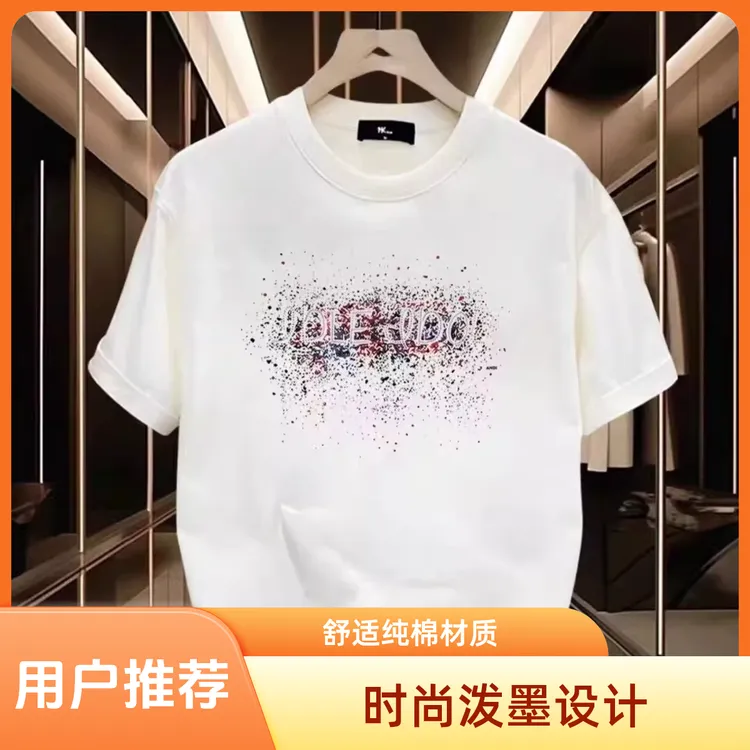 仓石一树美式痞帅重磅纯棉短袖T恤宽松印花男夏季新款ins街头圆领