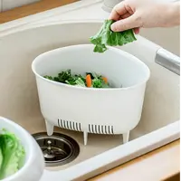 三角沥水篮厨房置物架剩菜剩饭厨余垃圾收纳洗菜盆