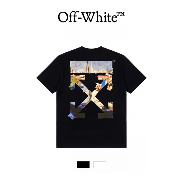OFF-WHITESS26 高街Oversize油画箭头印花短袖T恤OFFTEGLOG326Q