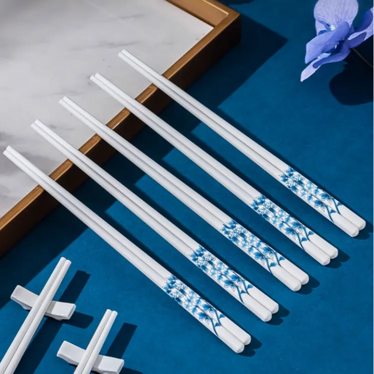 青花陶瓷筷 高档实用乔迁礼物 健康易洁 家用环保餐具