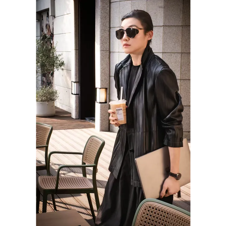 西装领 排扣 绵羊皮 皮衣  WT1142