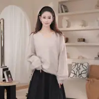 林满满【MM-39】秋冬翻领时尚休闲针织衫显瘦显高上衣