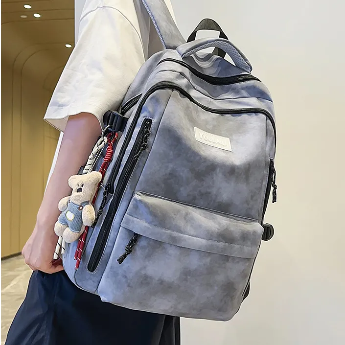 双肩包扎染新款初中生小学生大容量书包大学生潮流百搭旅游背包男