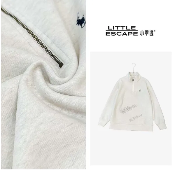 小乖逃白色卫衣高领小鹿卫衣半拉链衫百搭衬衫休闲卫衣上衣TS8110