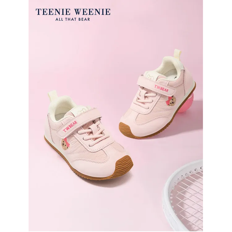 Teenie Weenie小熊童鞋宝宝学步鞋中小女童运动鞋粉色德训稳步鞋