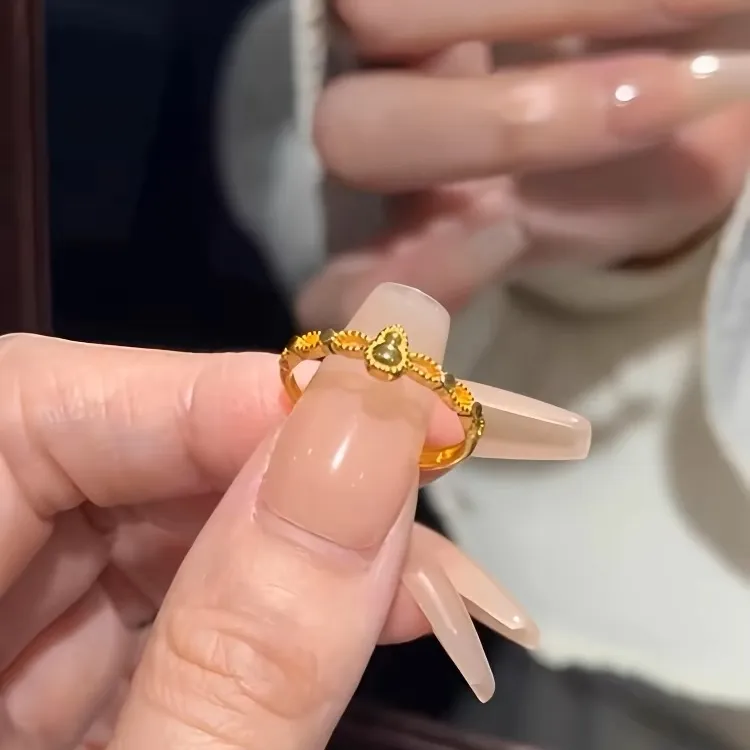 铜合金戒指 新中式民族风福禄镂空小葫芦戒指时尚小众精致可调节