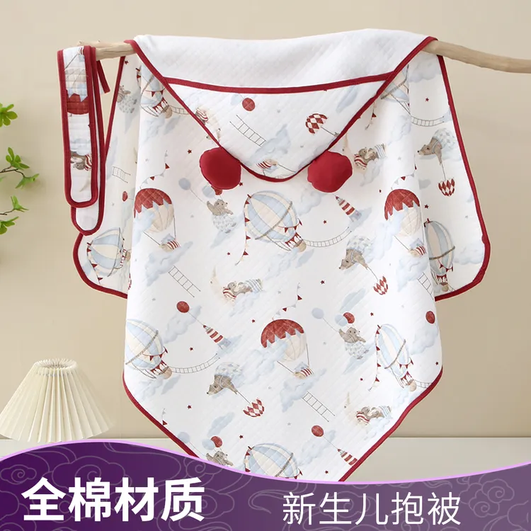 0-3个月新生儿包被新生儿抱被宝宝襁褓婴儿产房包单全棉小熊包被