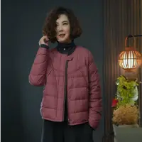 拼色圆领短款保暖时尚休闲冬季显瘦百搭白鸭绒宽松秋冬90羽绒服