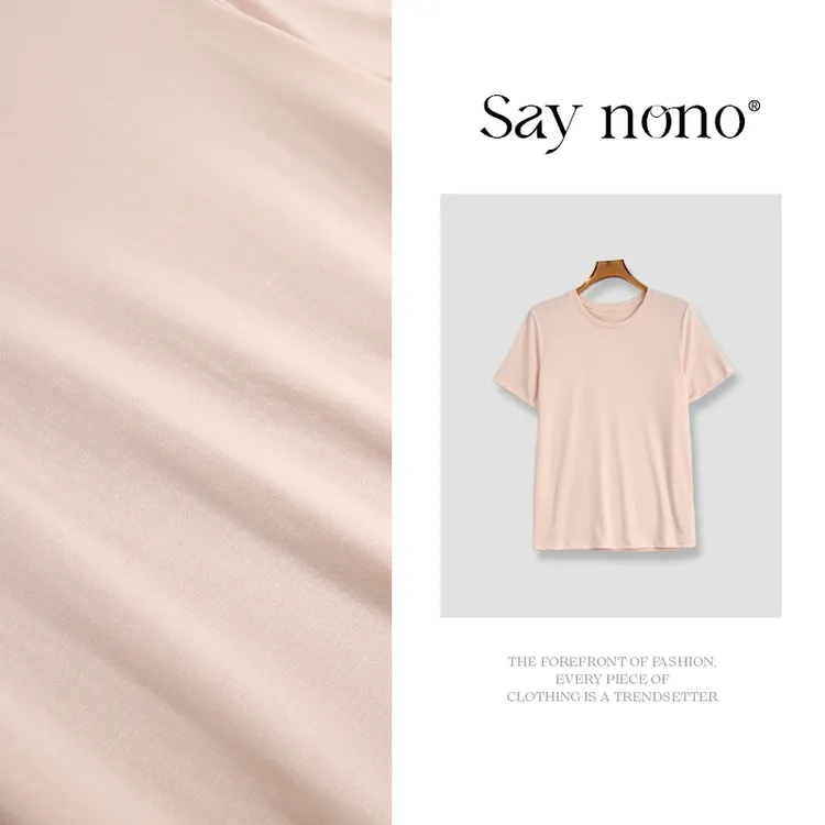 懒猫nono│Saynono醋酸桑蚕丝天丝圆领短袖上衣/XXTS801