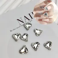 美甲店老板娘超值浮力爆12*13白色歪心K9水晶玻璃爆闪奢华歪心钻