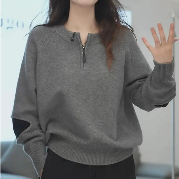 慵懒风高级感毛衣女秋冬新款胖妹妹宽松遮肚子显瘦内搭针织衫外穿