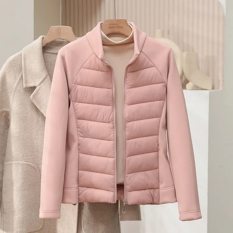 短款加棉瑜伽服服时尚新款立领洋气宽松保暖棉衣冬季轻薄外套