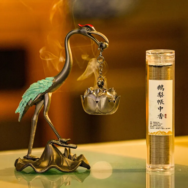 莲花香炉吊炉卧室仙鹤正版红顶祥云沉香居家檀香摆件室内家用悬挂