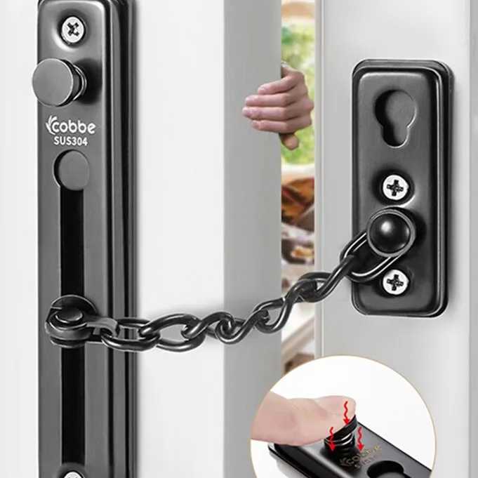 卡贝防盗链门链家用门栓门锁扣防盗门安全链酒店锁链免打孔防盗扣