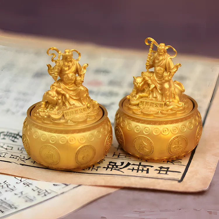 【老师推荐】赵公明聚宝盆摆件可旋转家居办公室客厅装饰摆件