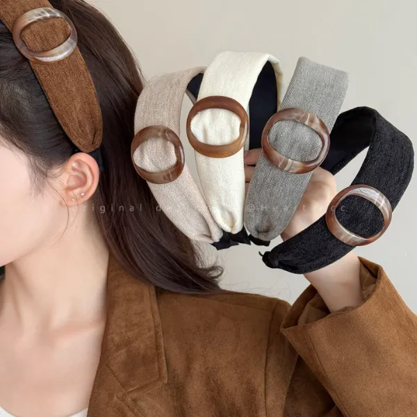 美拉德圆环宽边发箍女复古高级感压发头箍气质高颅顶外戴百搭发饰