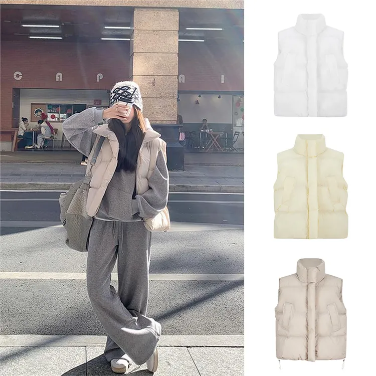 Moses Queen/魔西女王慵懒宽松立领棉服马甲冬季显瘦面包服外套