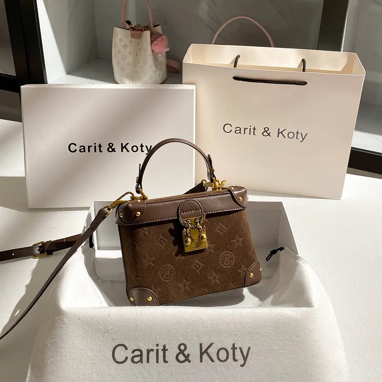 CARIT KOTY小众百搭高级感盒子包包女2025新款压花手提小方包斜挎