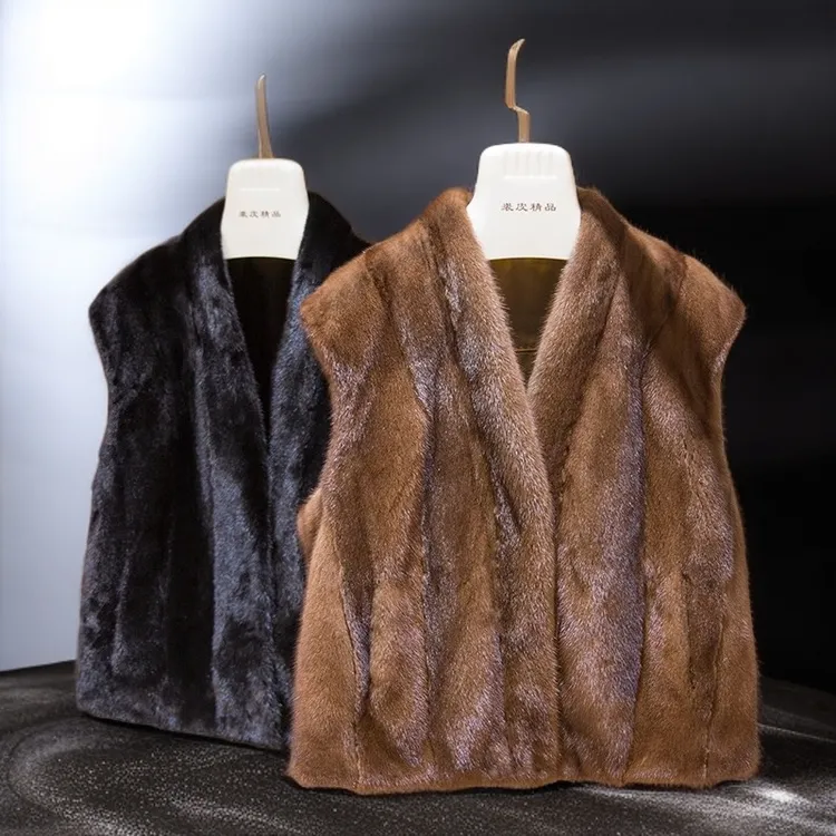 2025新款马甲王银蓝双色毛马夹短款女韩版宽松海宁制造外套背心冬