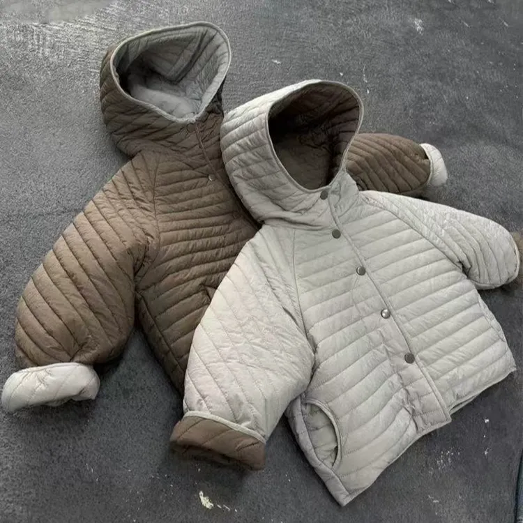 韩国童装男女童两面穿夹棉棉服秋冬季韩版洋气保暖儿童外套棉衣潮