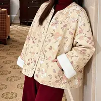 宝丫轻奢  女式新中式国风重工刺绣花卉丝绒羽绒服外套Z194