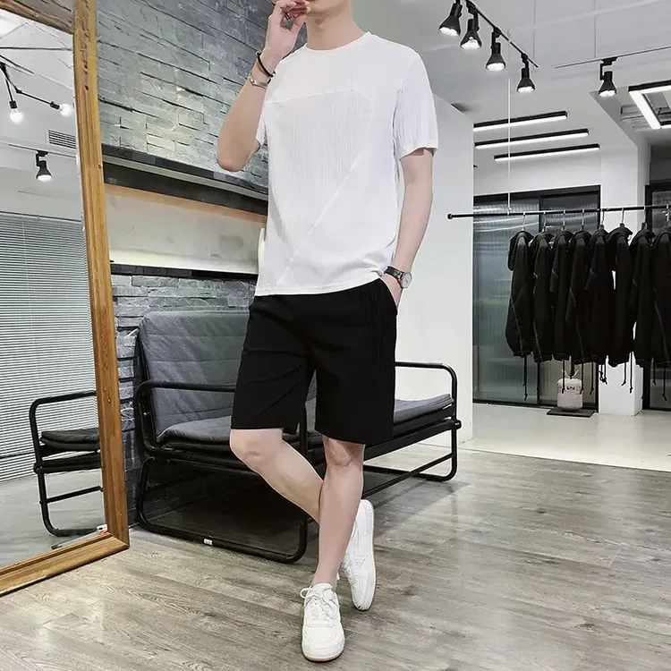 TUCANO/啄木鳥夏季冰丝速干T恤休闲短袖长裤时尚套装帅气一套男士