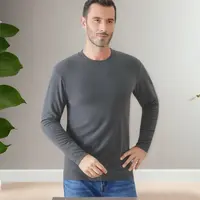 男士秋冬圆领净版亲肤保暖上衣长袖百搭纯色套头CB-1076(YANZ)