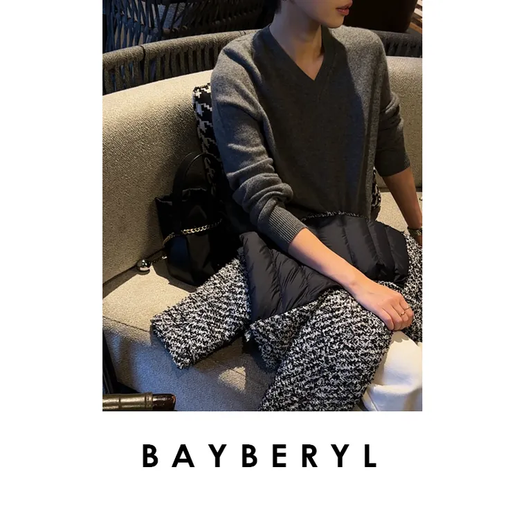 BAYBERYL老贝皇家羊绒*V领套头百搭秋冬柔软针织衫ZZS5J0803-11/1