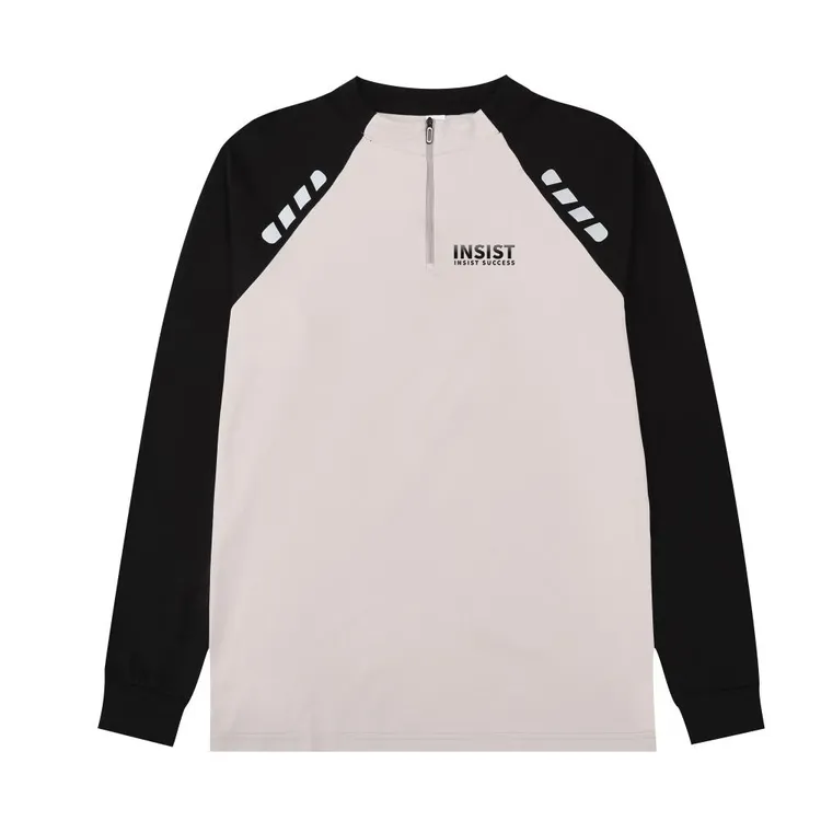 情侣款城市运动防晒吸湿排汗半拉链速干登山衣长袖T恤春秋新款