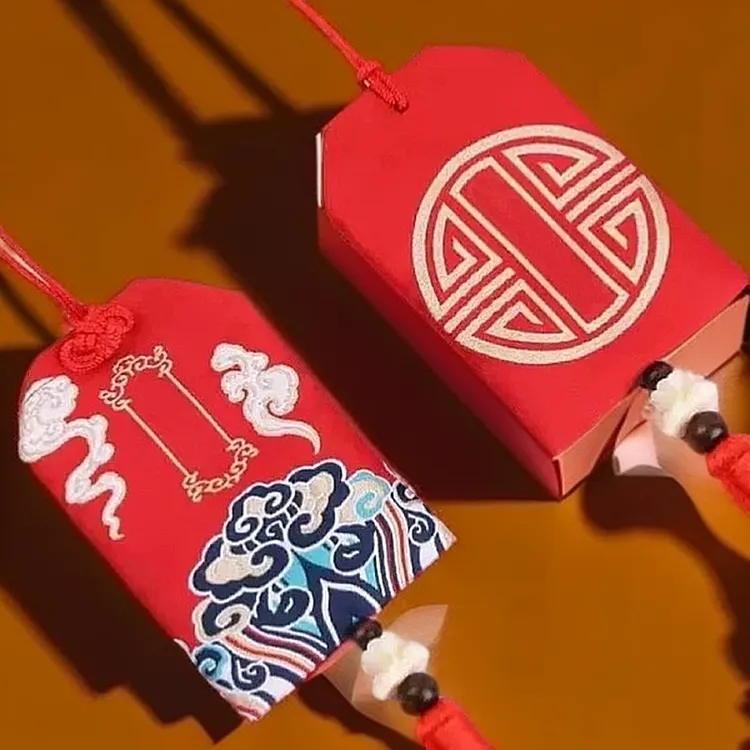 中国红平安香包福袋古风刺绣随身挂脖车载挂饰