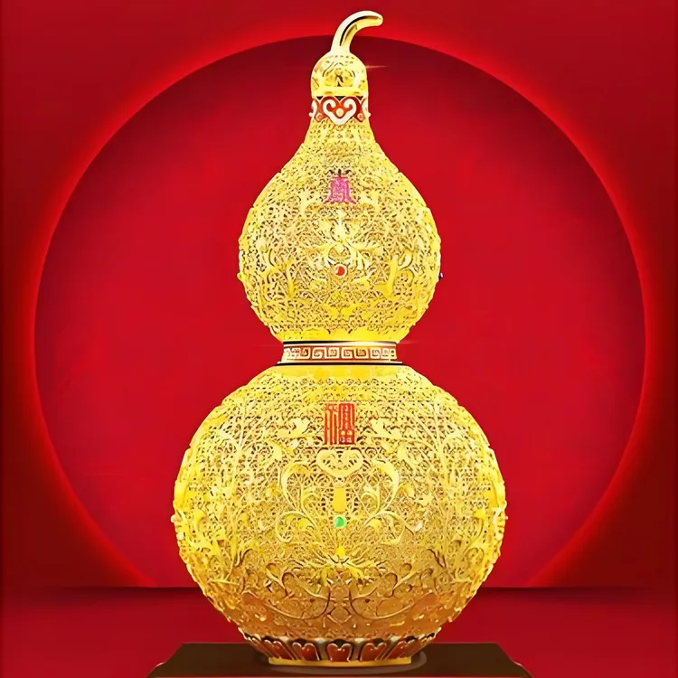 国宝福寿葫芦花丝镶嵌珐琅彩艺术摆件