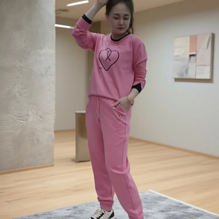 《丽丽家》棉时尚休闲套装女2025年秋冬季新款圆领卫衣卫裤两件套潮