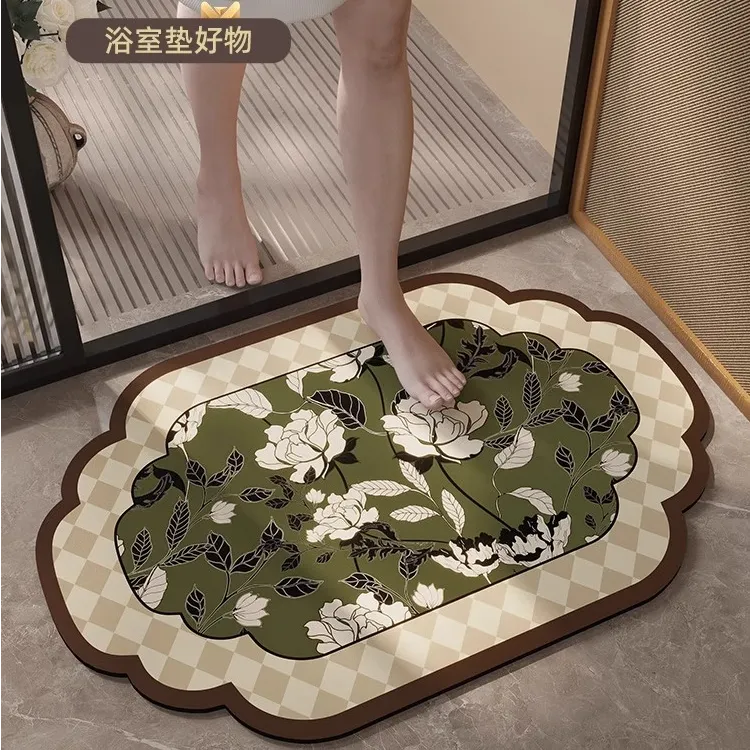 中古风浴室门口地垫吸水防滑脚垫家用垫子卫生间速干垫洗手间门垫