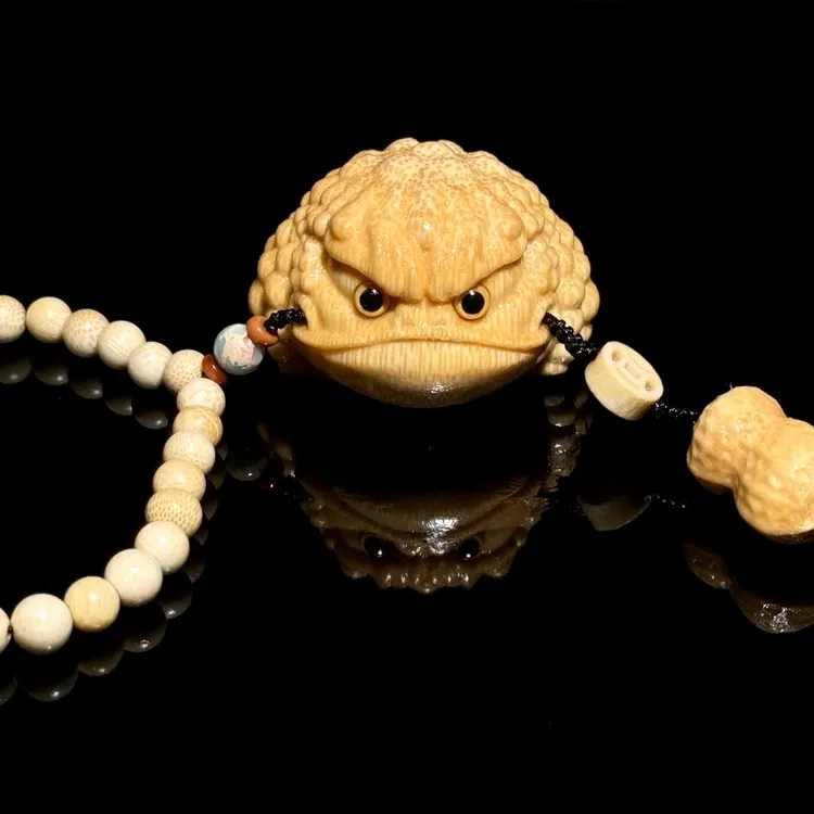 【润竹听泉】6.0高货龙血金丝竹【恶霸大金蟾】把玩百财解压手把件